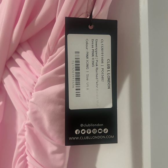 UNWRAPPED
PINK RUCHED TWIST BARDOT MIDI DRESS - Picture 5 of 5